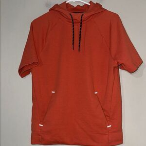 Old Navy Orange Short-Sleeve Hoodie Sweatshirt